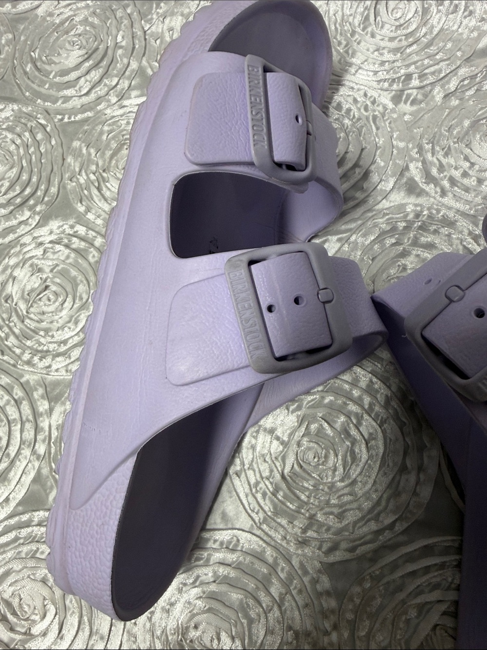 Birkenstock Two-Strap Slide Sandals in Light Lavender - Picture 8 of 16